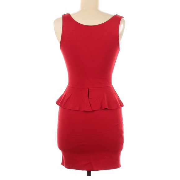 Zara Red Cocktail Peplum Trafaluc Dress - Picture 2 of 5